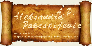 Aleksandra Papestijević vizit kartica
